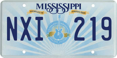 MS license plate NXI219