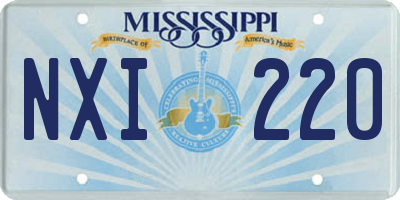 MS license plate NXI220