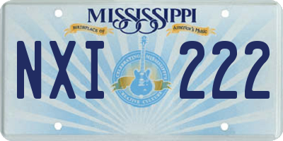 MS license plate NXI222