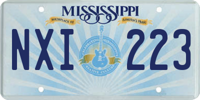 MS license plate NXI223