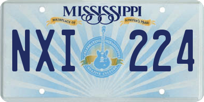 MS license plate NXI224