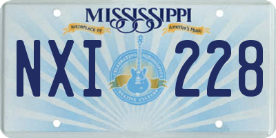 MS license plate NXI228