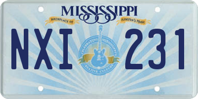 MS license plate NXI231