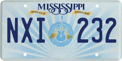 MS license plate NXI232