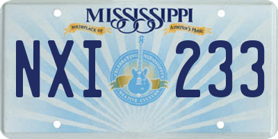 MS license plate NXI233