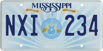 MS license plate NXI234