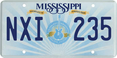MS license plate NXI235