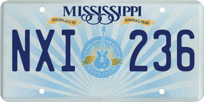 MS license plate NXI236