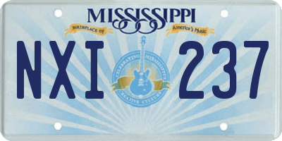 MS license plate NXI237