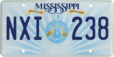 MS license plate NXI238