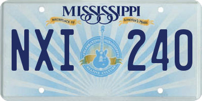MS license plate NXI240