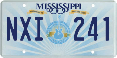 MS license plate NXI241