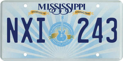 MS license plate NXI243