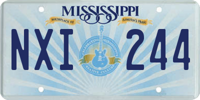 MS license plate NXI244