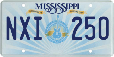 MS license plate NXI250