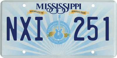 MS license plate NXI251