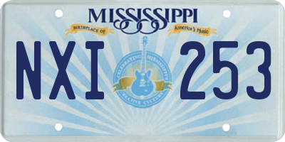 MS license plate NXI253