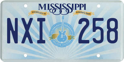 MS license plate NXI258