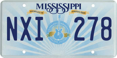MS license plate NXI278