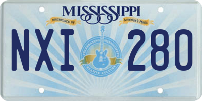 MS license plate NXI280