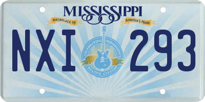 MS license plate NXI293