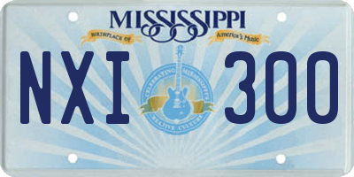 MS license plate NXI300