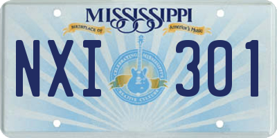 MS license plate NXI301