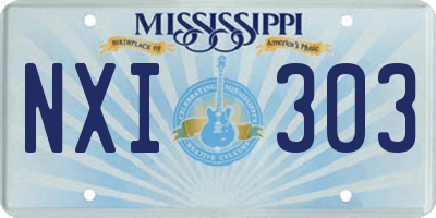 MS license plate NXI303