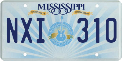 MS license plate NXI310