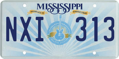 MS license plate NXI313