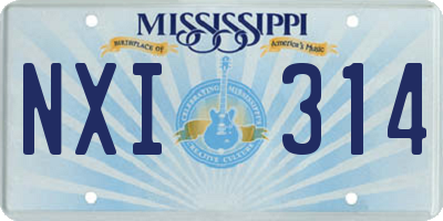 MS license plate NXI314