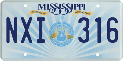 MS license plate NXI316