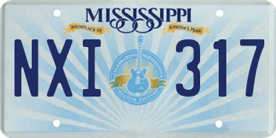 MS license plate NXI317
