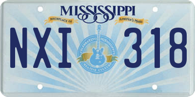 MS license plate NXI318