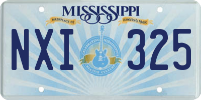 MS license plate NXI325