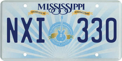 MS license plate NXI330