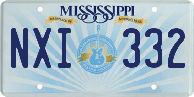 MS license plate NXI332