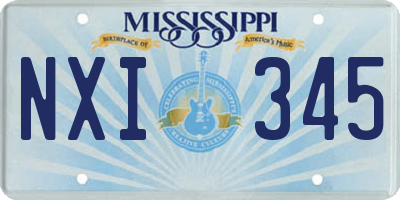 MS license plate NXI345