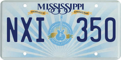 MS license plate NXI350