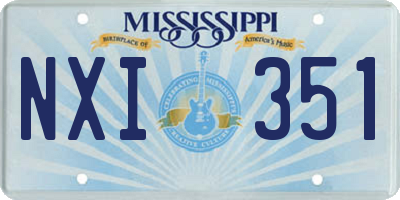 MS license plate NXI351