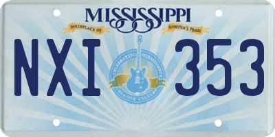 MS license plate NXI353