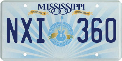 MS license plate NXI360