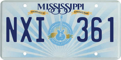 MS license plate NXI361