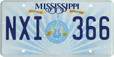 MS license plate NXI366