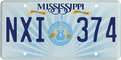 MS license plate NXI374