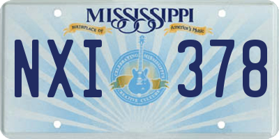 MS license plate NXI378