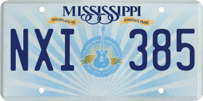 MS license plate NXI385