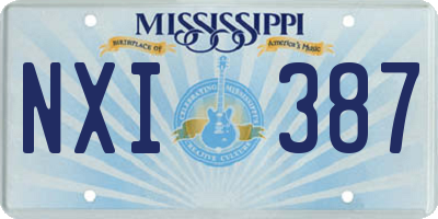MS license plate NXI387