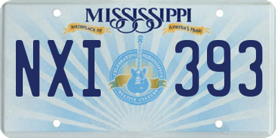 MS license plate NXI393