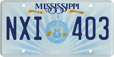 MS license plate NXI403
